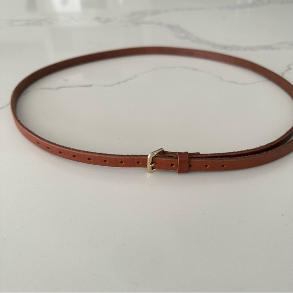 J. Crew Skinny Belt in Camel Brown Size Small - Picture 2 of 6